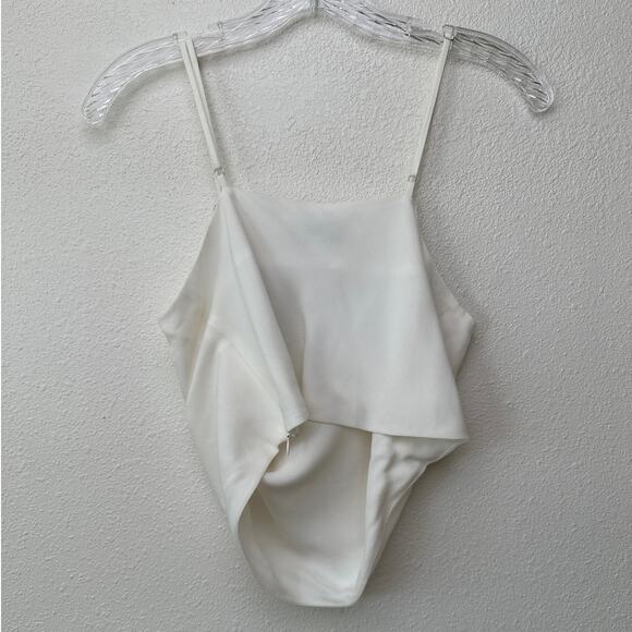 Nicholas Rhinestone Fringe Cowl Neck Ivory Crop Top – Women’s M - Picture 9 of 13